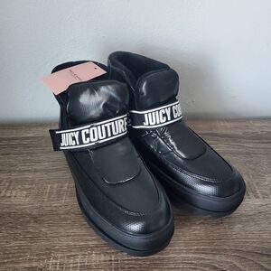 Juicy Couture Label Black Leather Veronica Winter Platform Boots